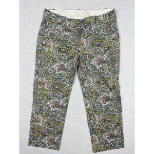 ANN TAYLOR Paisley Boho‎ Womens Pants Size 0P Carnegie Crop Colorful Trouser